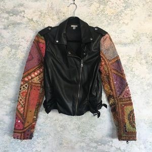 Urban Outfitters tapestry leather jacket!